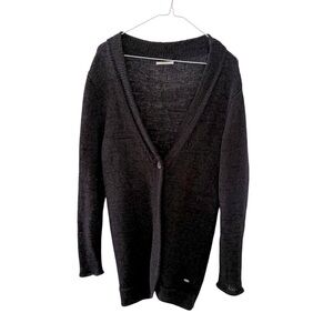Skunkfunk Black Soft Knit Women’s Sweater Cardigan Stretchy V Neck Long Sleeves